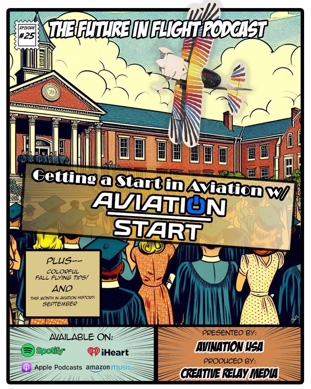 Graphic of a crowd looking at school building
