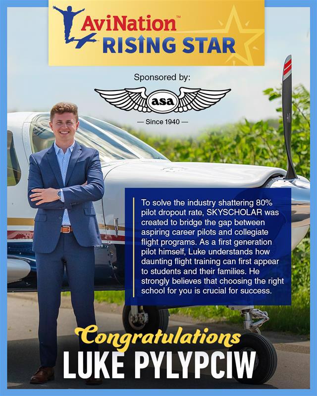 Graphic of young man standing beside aircraft