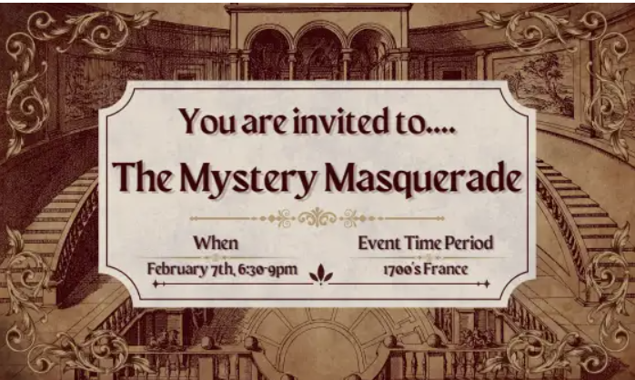ASB Mystery Masquerade 2/07 at 6:30pm