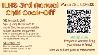 ILHS Chili Cook-Off 3/21/25 