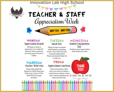 Staff Appreciation Week in May! 