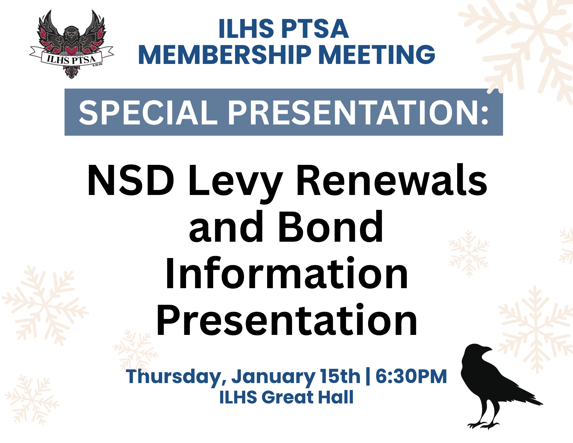 ILHS PTSA Meeting NSD Levy Renewals and Bond Information