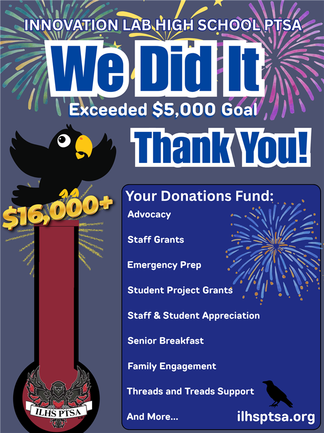 Thank You! We exceeded our Fundraising Goal! 