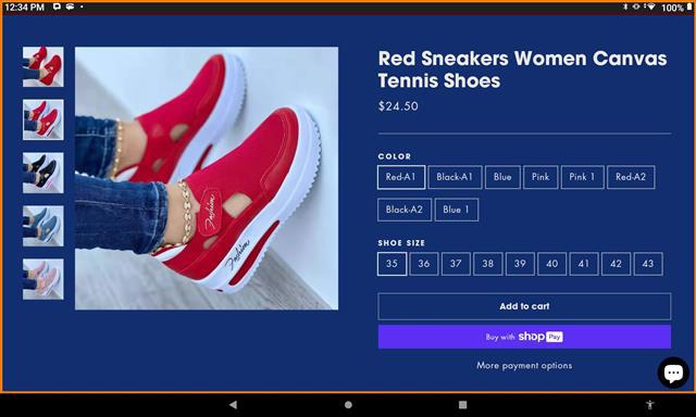 Picture of Beautiful Bright Red Sneakers Available in the Store 