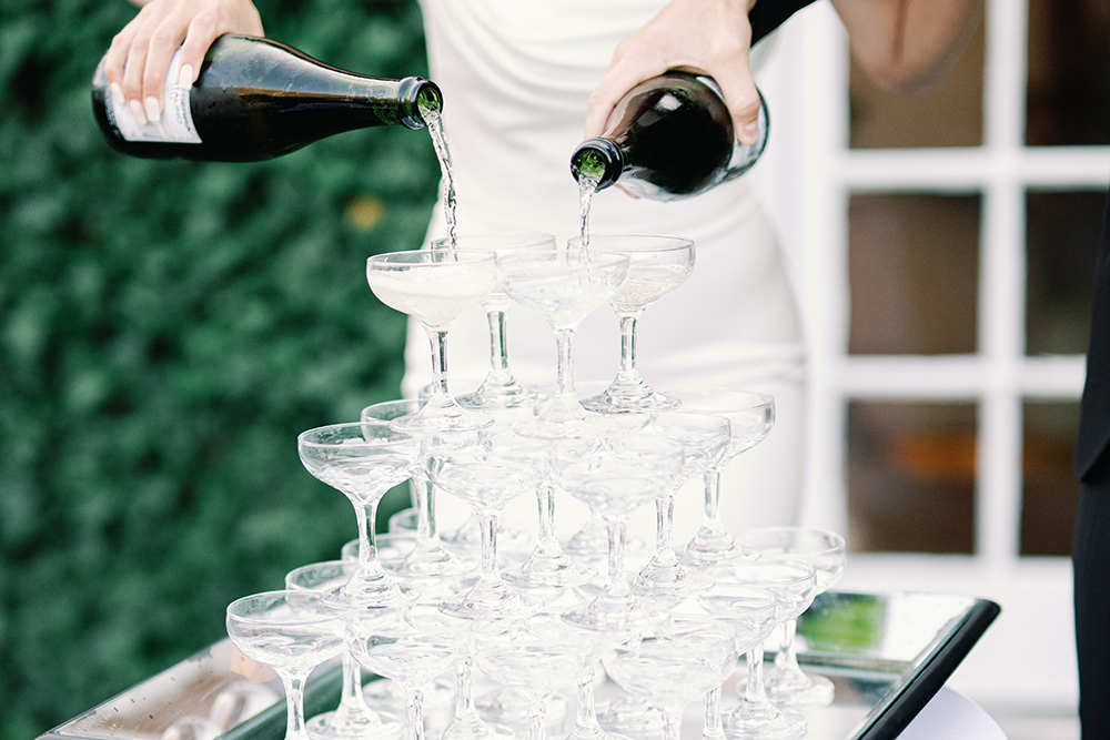 wedding champagne tower