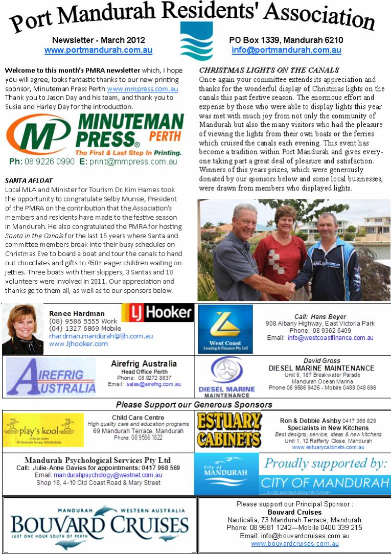 PMRA March Newsletter