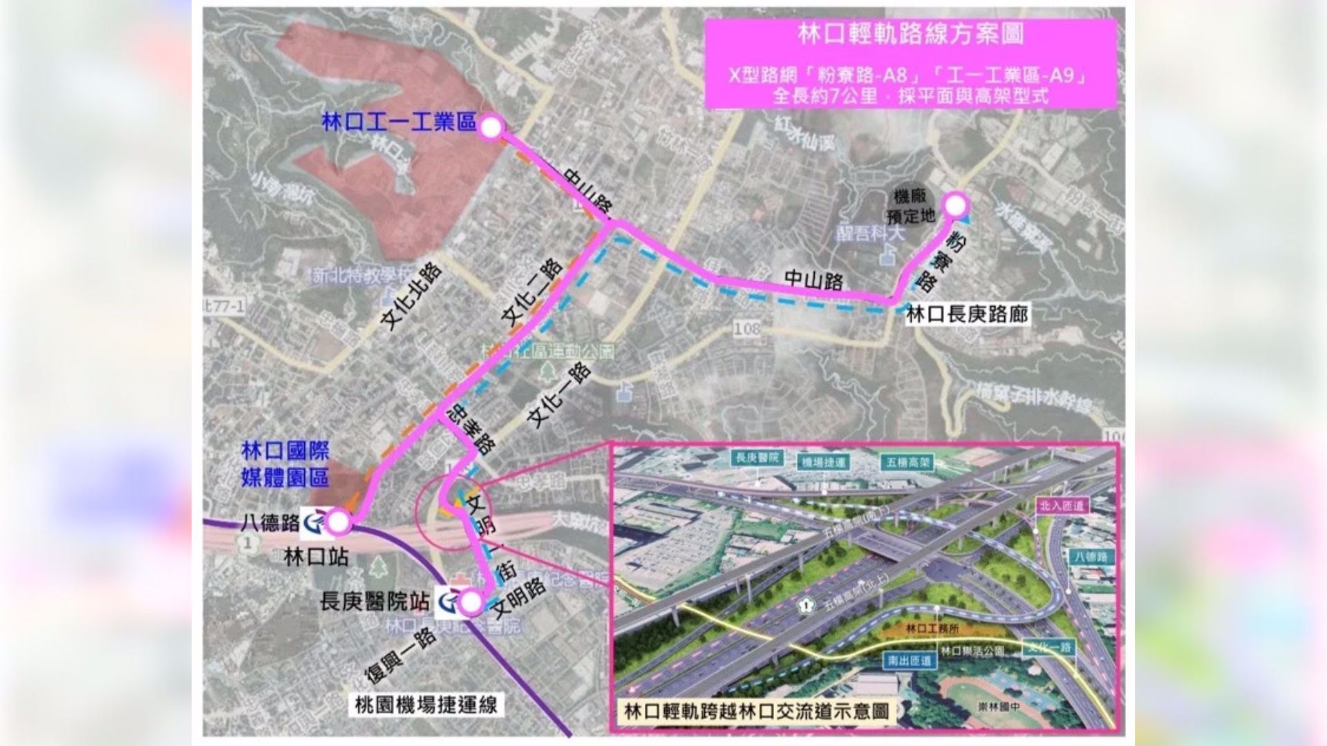 7.林口輕軌X型路網示意圖。圖／新北捷運局提供