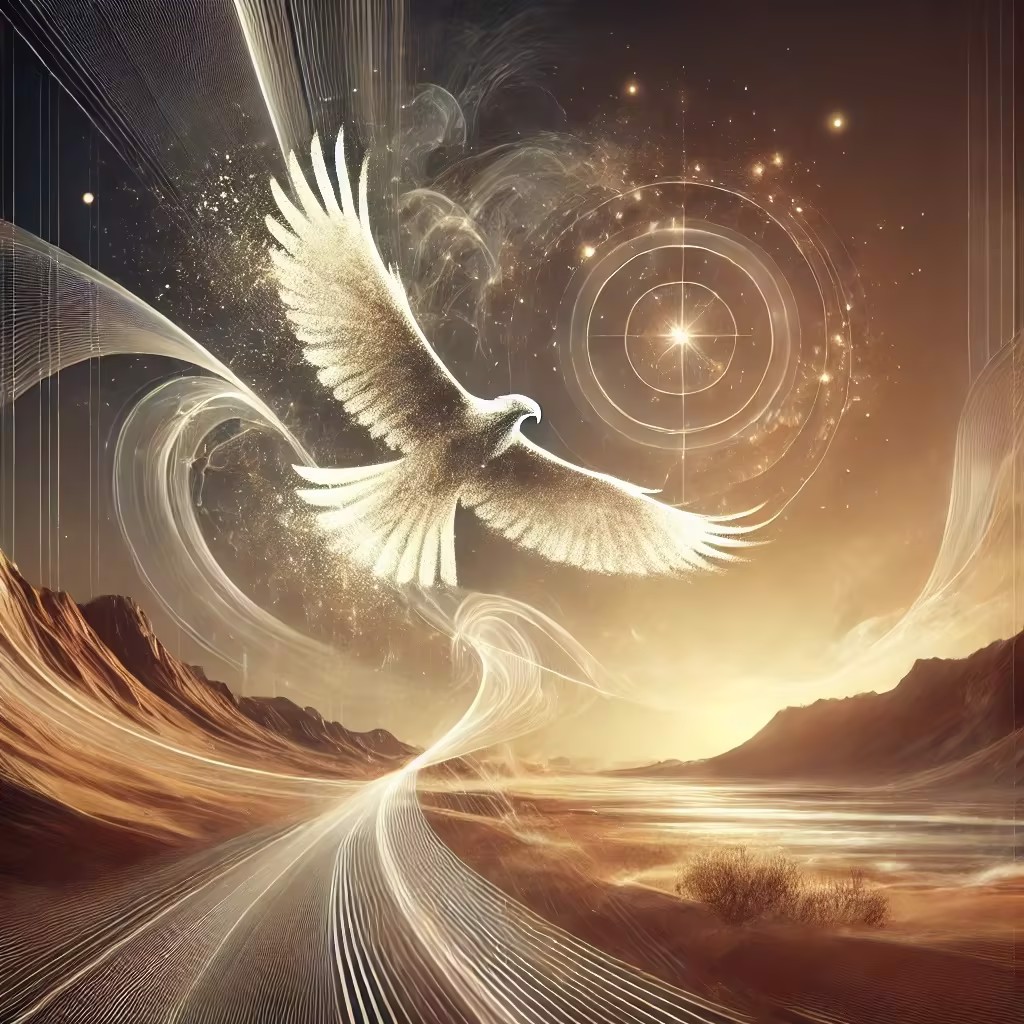 Falcon flying in the 