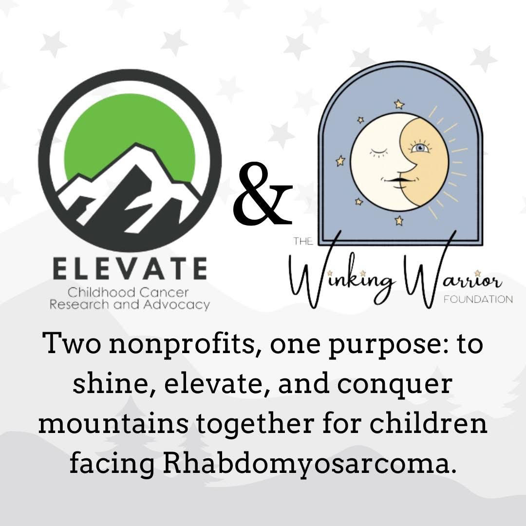 Elevate Childhood Cancer and Winking Warrior Logos
