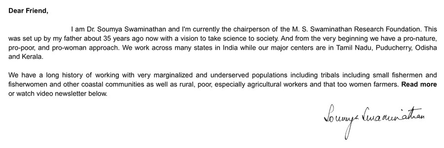 Read a Transcript of the Video Letter