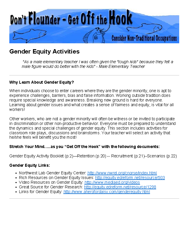 Gender Equity Exercises