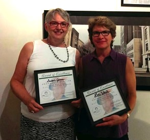 Susan and Lori with their awards