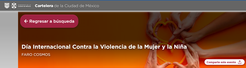 Cartelera de la  Ciudad de México en el marco del 25N