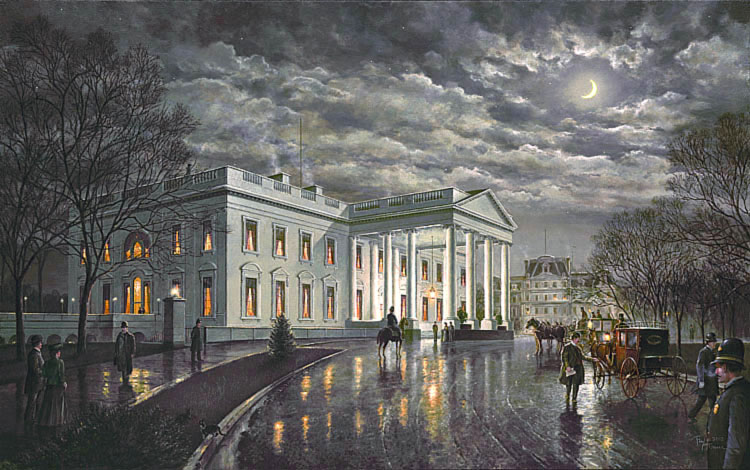 The White House by Moonlight - 1905