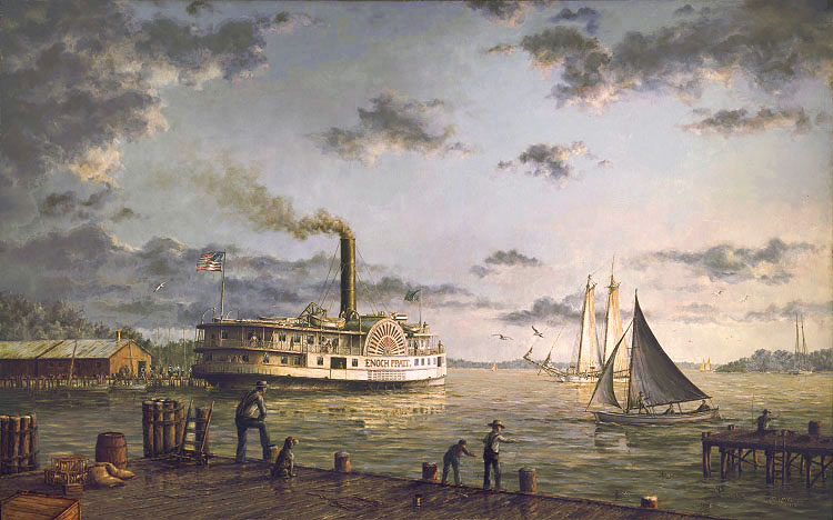 Chesapeake Bay Harbor - 1889