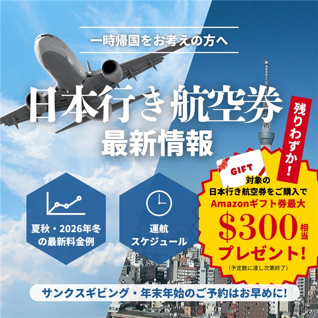 日本行き航空券