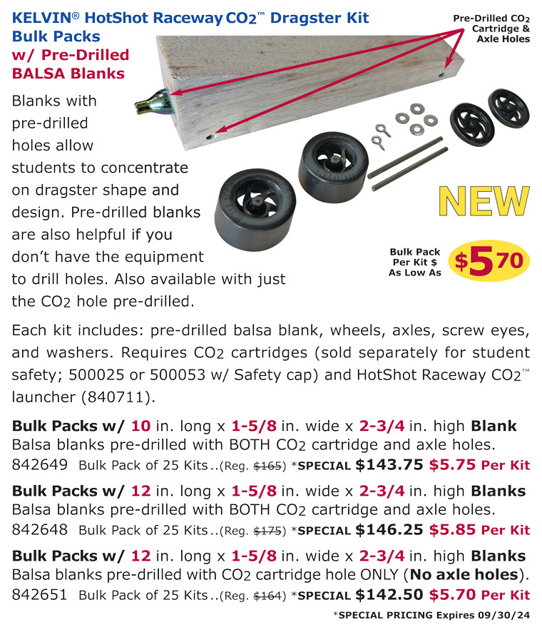 KELVIN® CO2 Dragster Bulk Packs