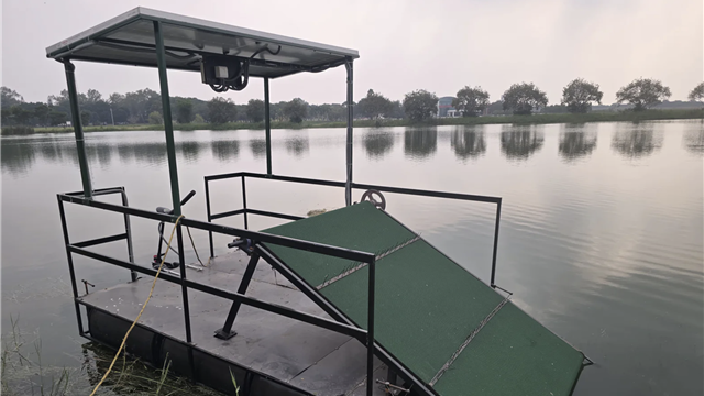 ICRISAT Patents Its First Solar-Powered Water Hyacinth Harvester