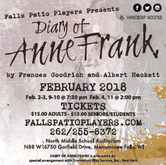 Falls Patio Players ad for Diary of Anne Frank
