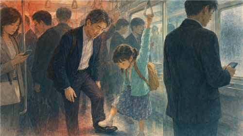 満員電車の様子