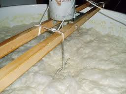 A jury-rigged foam beater