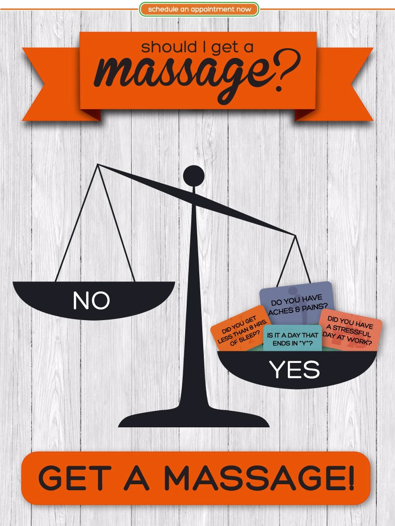 Should you get a massage today...yes you should schedule a massage today!