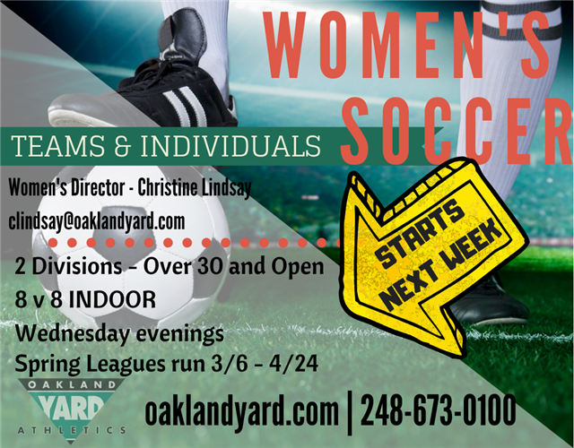 Womens Soccer over 30 competitive recreational leagues