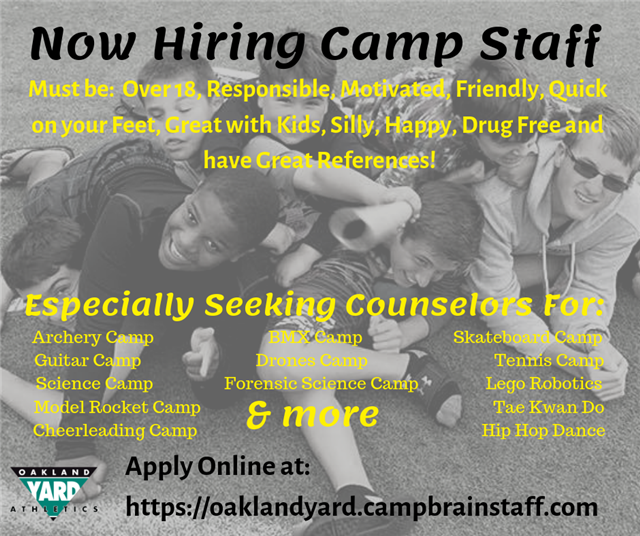 Now hiring camp staff