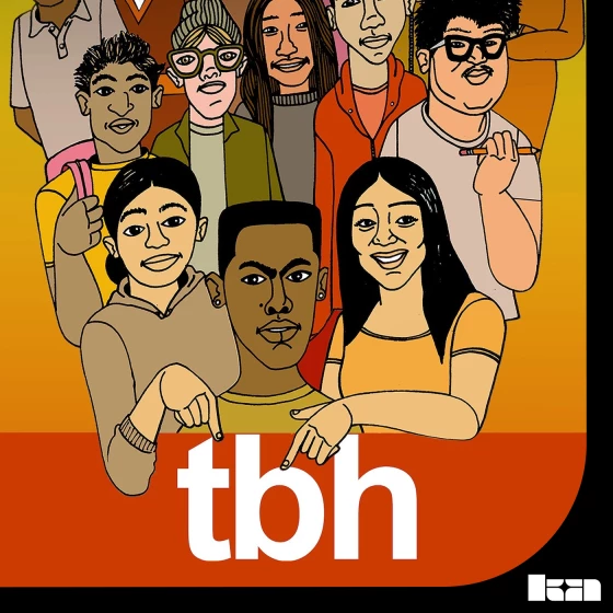 Illustration of teens for the tbh podcast