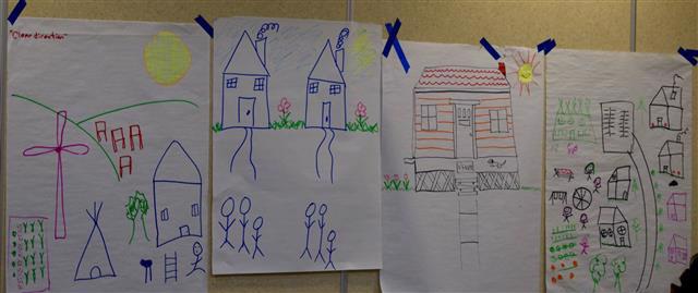 Pictures of houses drawn by children