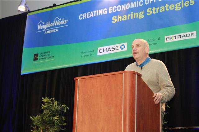 David Simon speaking at the Creating Economic Opportunity symposium in Washington DC.