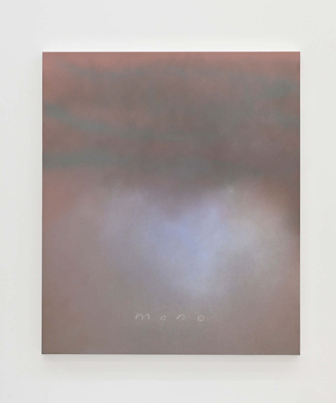 LEE Kit,  mono, 2026, spray paint and pastel on stainless steel, 100x85cm