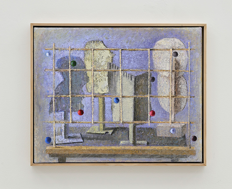 Masaya CHIBA, Painting & Vegetable #25 (Morning Glories on a Trellis), 2026, oil on canvas, panel, vegetable, wood, 35x43cm