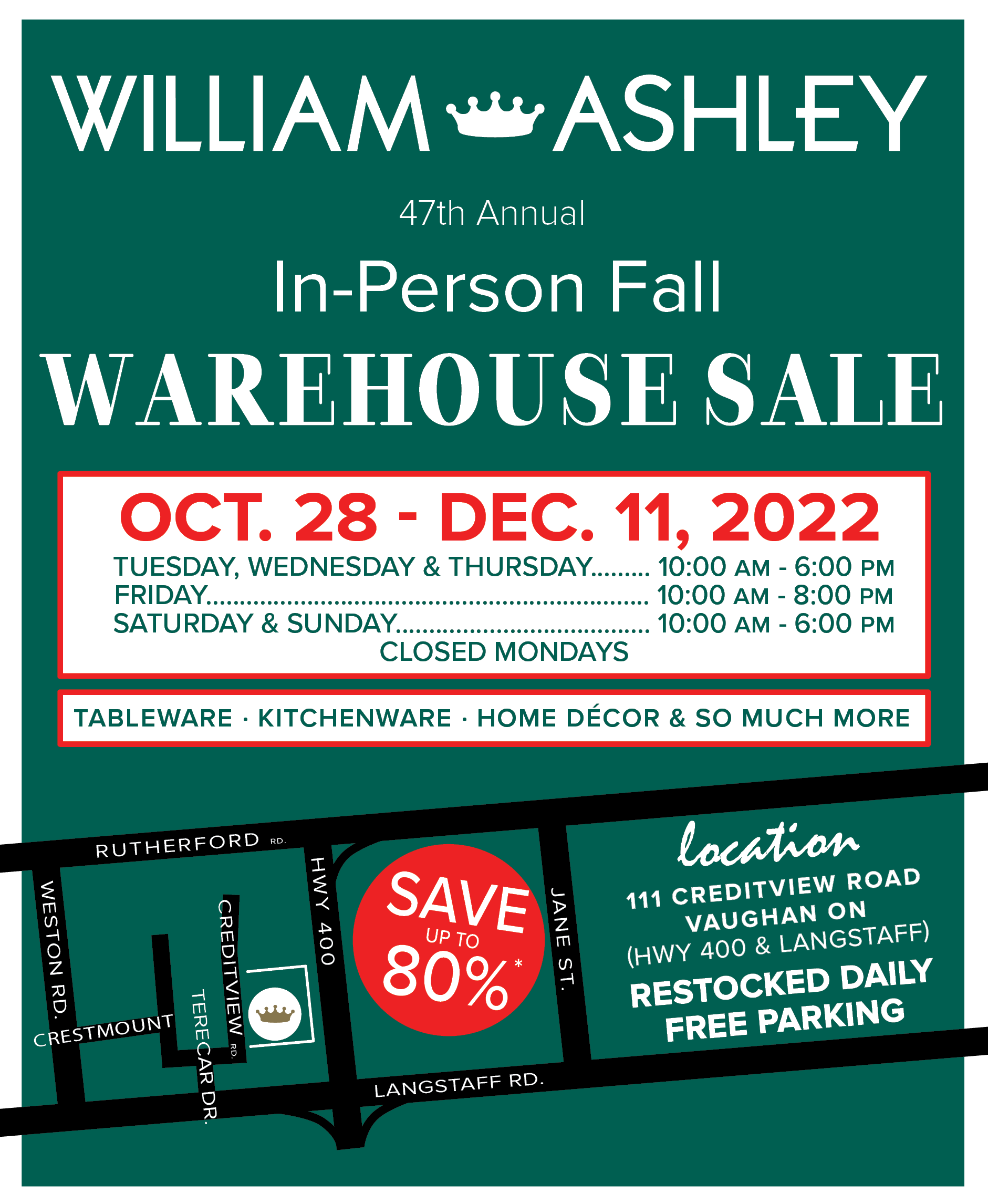 Ashley warehouse clearance sale