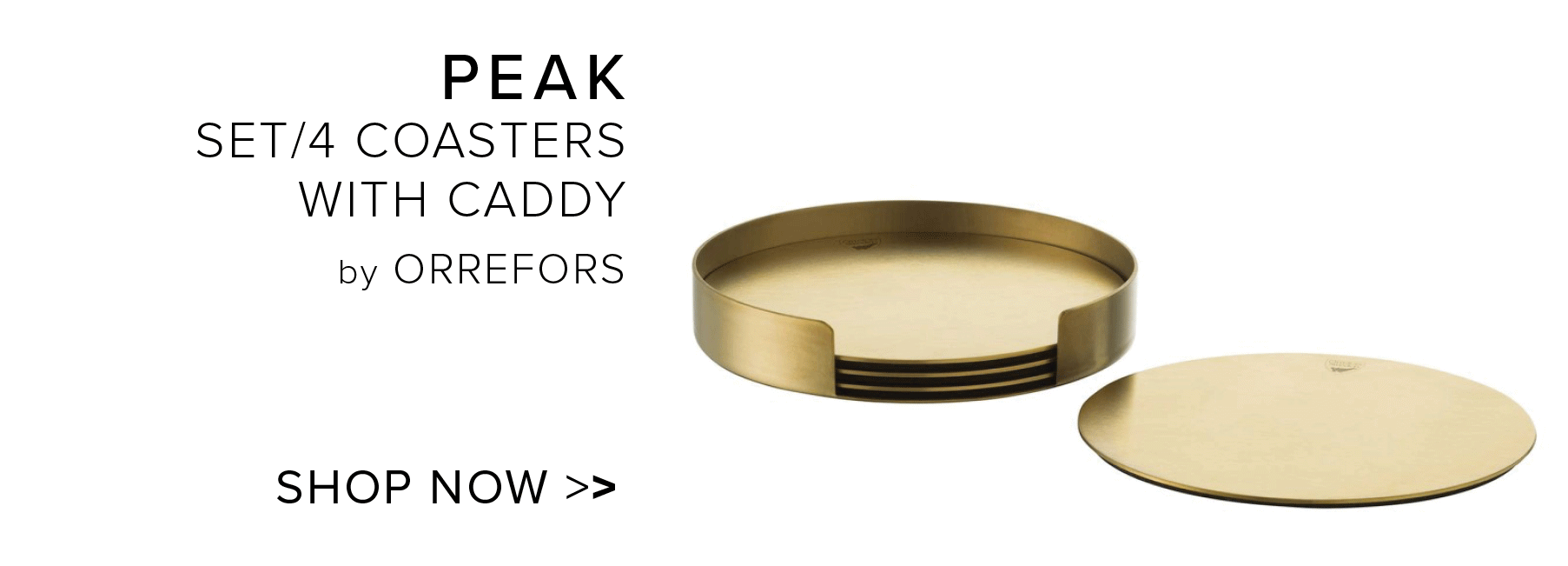 PEAK SET4 COASTERS WITH CADDY by ORREFORS SHOP NOW 