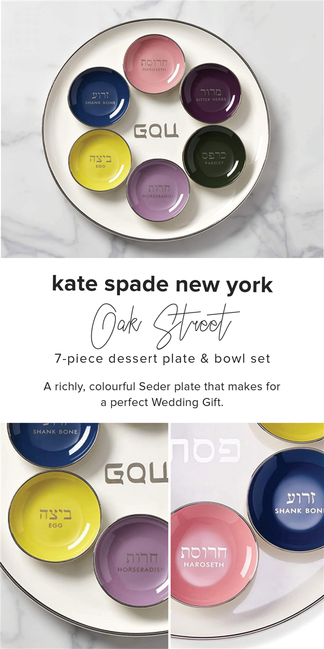 kate spade new york 7-piece dessert plate bowl set A richly, colourful Seder plate that makes for a perfect Wedding Gift. D ETUTQTETN 
