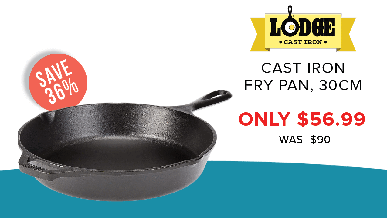  Jrom CAST IRON FRY PAN, 30CM ONLY $56.99 WAS $90 