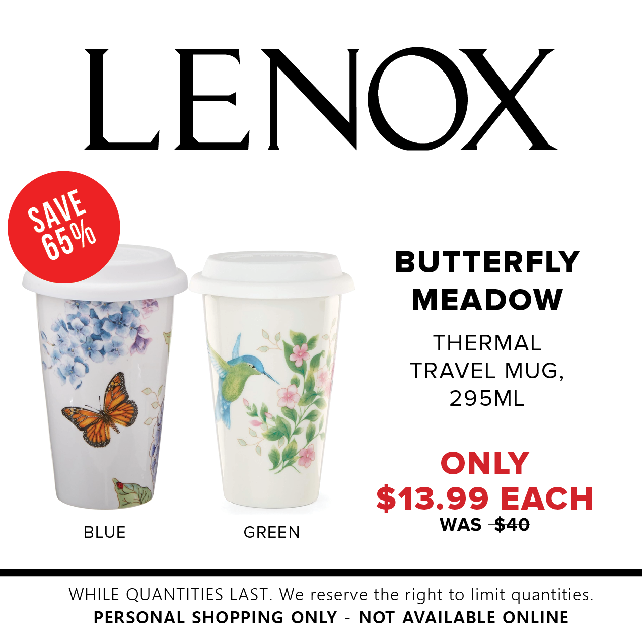 Butterfly Meadow Thermal Travel Mug in 2023