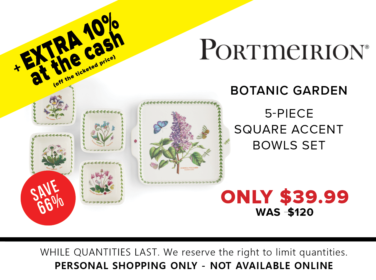 Portmeirion Botanic Garden 5 piece Accent Bowl Set - On Sale - Bed