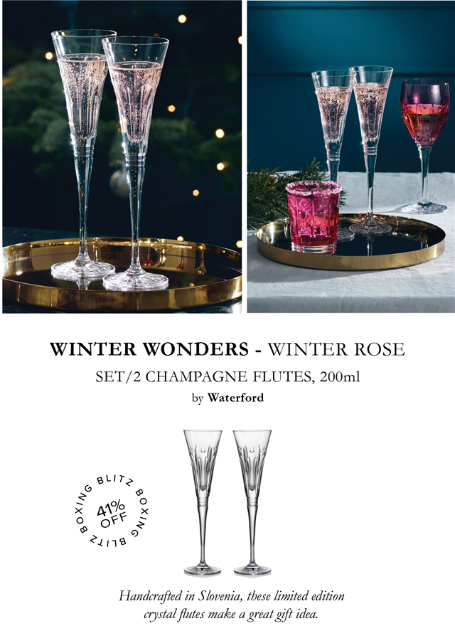 Waterford Crystal Winter Wonders Champagne Flutes, Set of 6