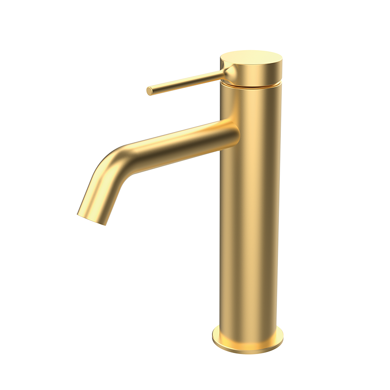 Monomando de lavabo en color oro