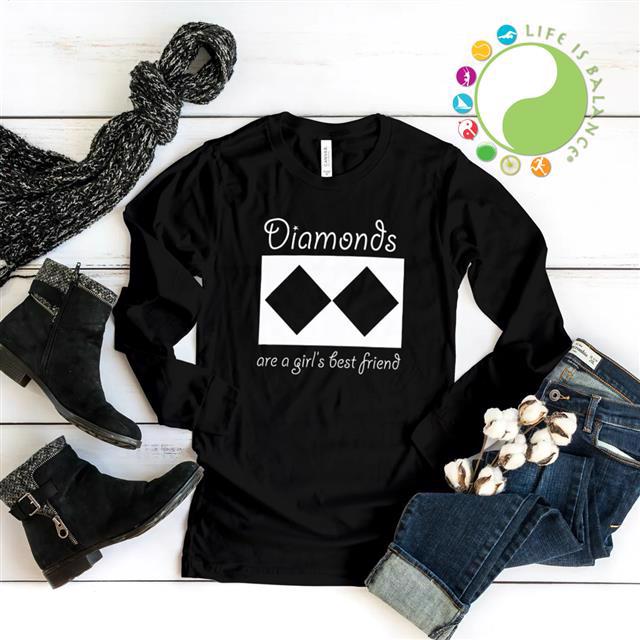Diamonds are a girl's best friend ski t-shirt