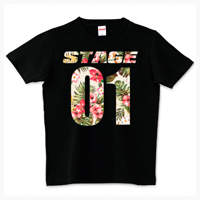 STAGE01×ナンバーロゴプリントロゴTシャツ(ボタニカル柄バージョン)