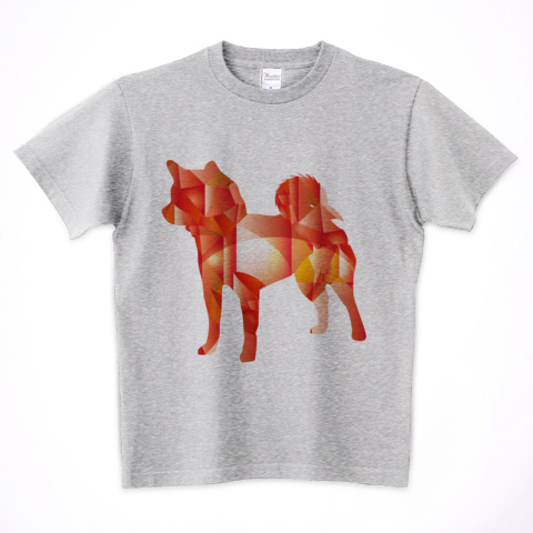 柴犬ルビーのシルエットTシャツ - 誕生石7月