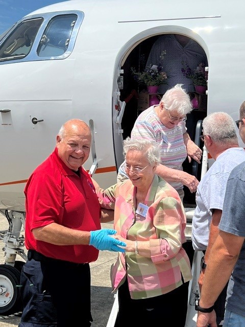 Photo: Sisters Off Plane – go to Sansbury  Dominican Sisters of Peace Joan Wolf and Annette Winter arrive in Kentucky