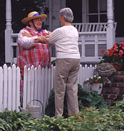 Neighbors greet