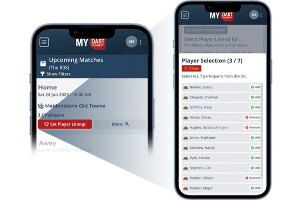 My DartConnect Player Lineup Graphic