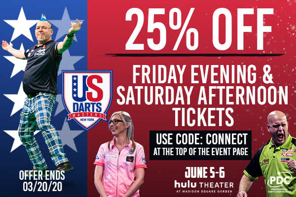 25% off US Darts Masters Tickets