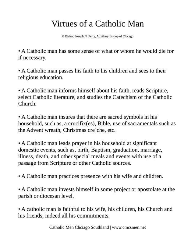 Click to download Virtues of a Catholic Man