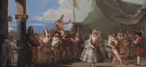 Karnevalscene. Pulcinellas triumf by Giovanni Domenico Tiepolo